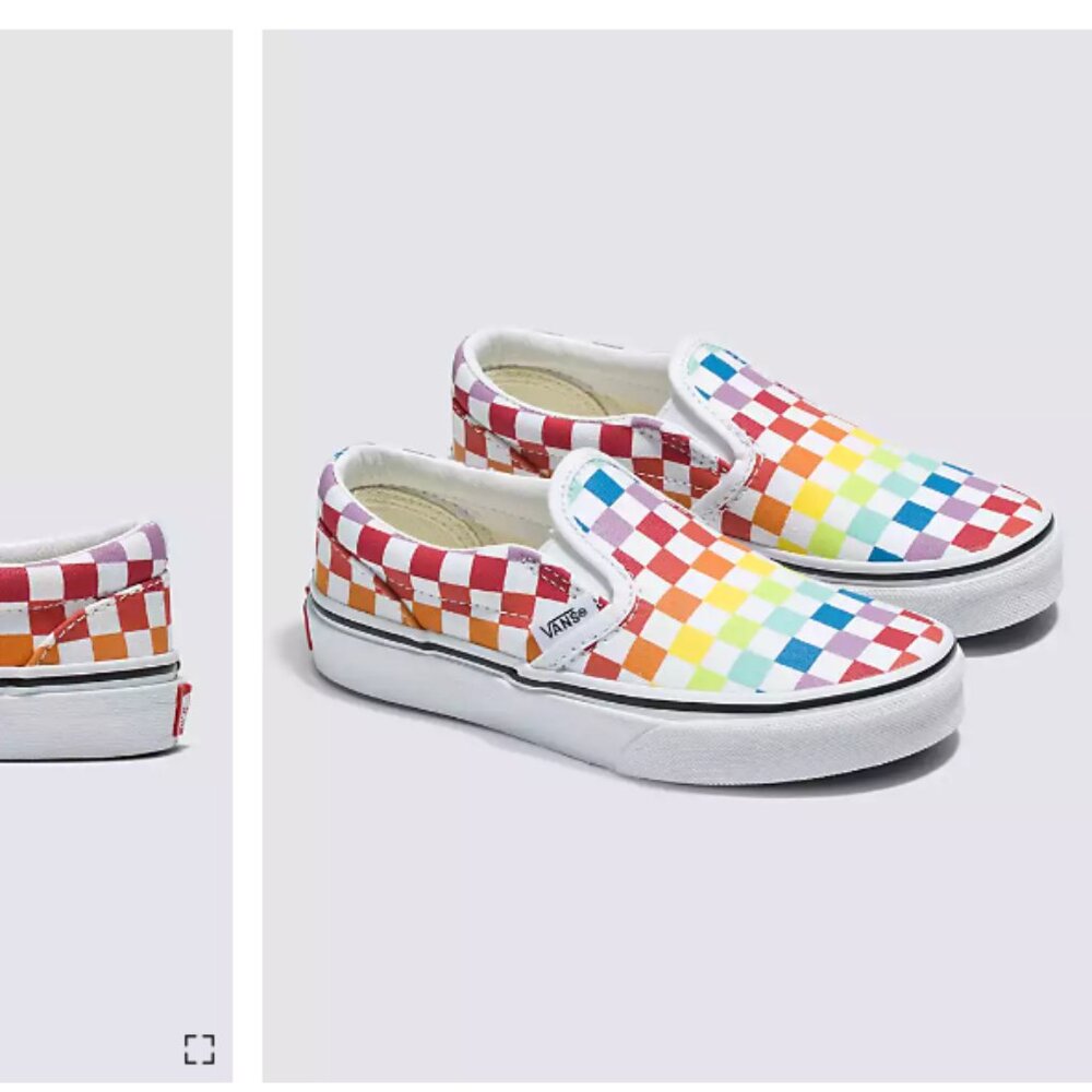 Kids Kids Classic Slip-On Checkerboard Rainbow Shoe Size 13.5 NWOT